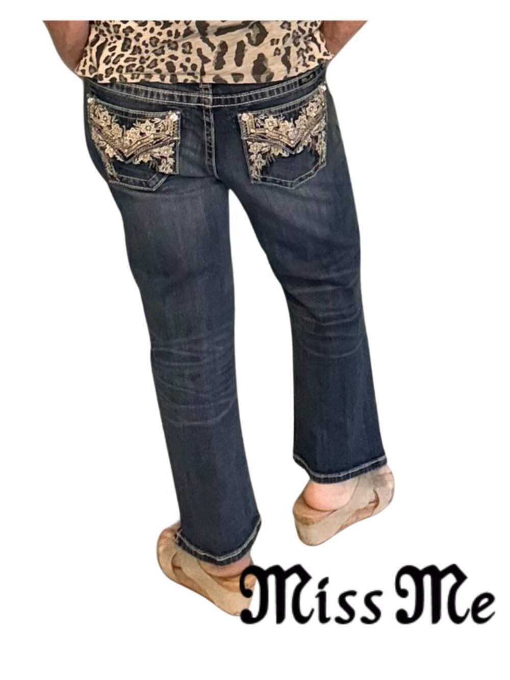 Miss Me Jeans - Fabulous Bootcut Cropped Embroidered Pockets - Size 31
